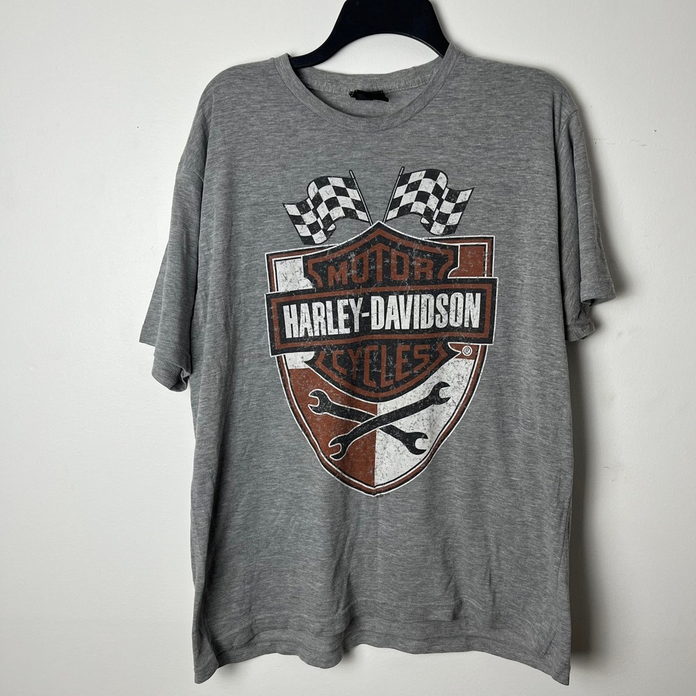 Harley-Davidson T-Shirt Mens XL Pinup Girl Graphic Short Sleeve Black Vintage - Picture 12 of 16